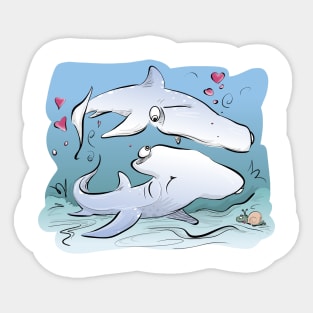 Hammerhead Couple (Color) Sticker